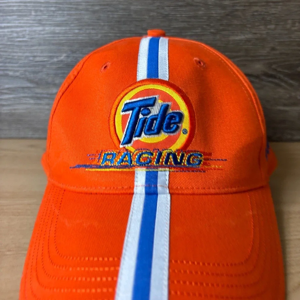 Tide Racing Hat Cap Strap Back Orange Nascar One Size Adjustable